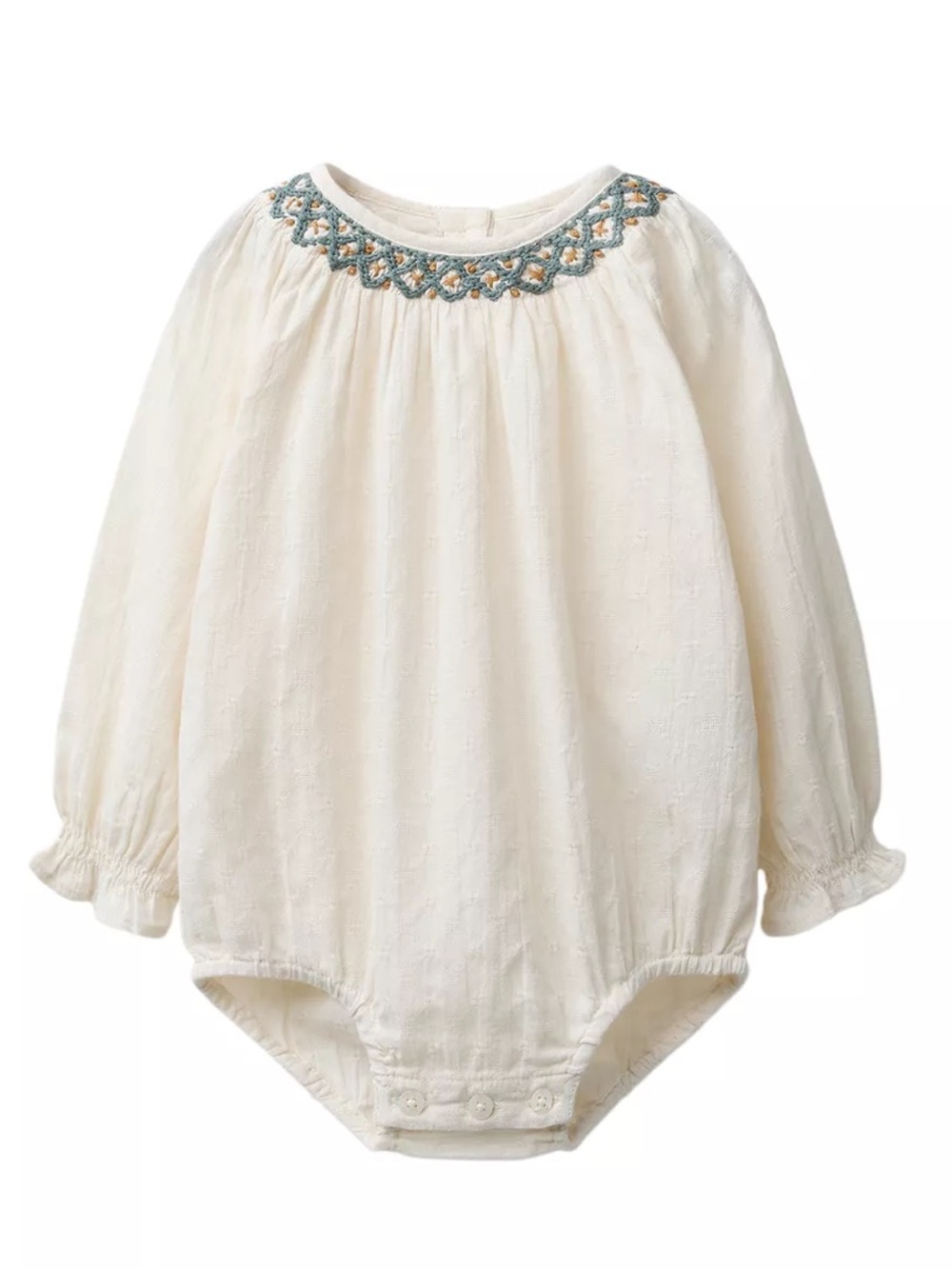 Contrast embroidered bodysuit